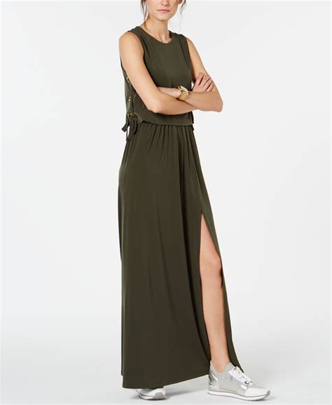 michael kors grommet-laced maxi dress|Michael Kors Grommet Lace.